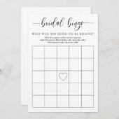 ブライダルシャワーギフトビンゴゲームカード 招待状 (正面/裏面)