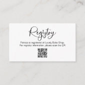 ブライダルシャワーギフトレジストリQRカードの挿入 エンクロージャーカード (正面)