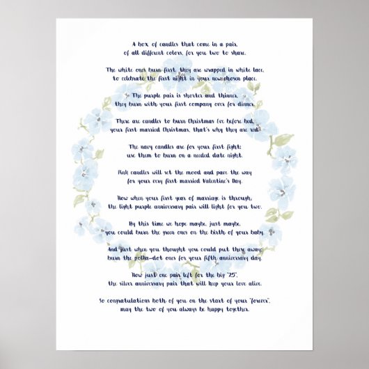 ブライダルシャワーギフト – キャンドルボックス挿入 ポスター (正面)