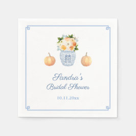 ブライダルシャワークラシックパンプキンオータムフラワーズパーティー スタンダードカクテルナプキン
