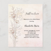 ブライダルシャワークリームワイルドフラワーの招待 (正面)