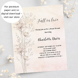 ブライダルシャワークリームワイルドフラワーの招待