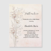 ブライダルシャワークリームワイルドフラワーズ秋ラブラグジュアリー マグネット招待状 (正面)