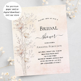 ブライダルシャワークリームワイルドフラワー予算の招待