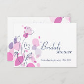 ブライダルシャワーグラフモダンラワー花びら招待状 招待状 (正面/裏面)