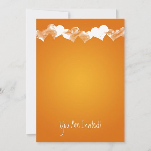 ブライダルシャワーグランジハートオレンジ 招待状 (裏面)