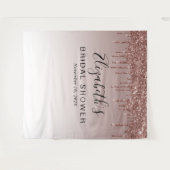 ブライダルシャワーグリッターバラ金ゴールド背景 タペストリー (正面(横))