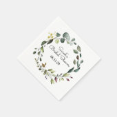 ブライダルシャワーグリーンつる植物ナプキンリース スタンダードカクテルナプキン (角)