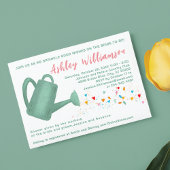 ブライダルシャワーグリーンウォーターリングカンハート招待状 招待状