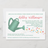 ブライダルシャワーグリーンウォーターリングカンハート招待状 招待状 (正面)