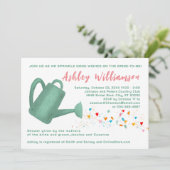 ブライダルシャワーグリーンウォーターリングカンハート招待状 招待状 (スタンド正面)
