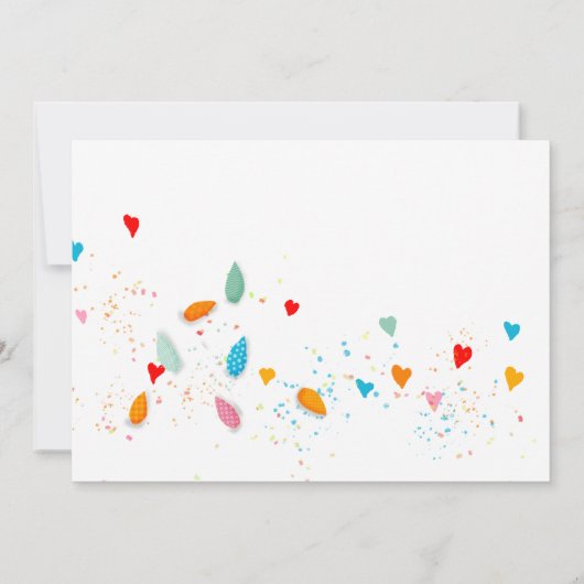 ブライダルシャワーグリーンウォーターリングカンハート招待状 招待状 (裏面)