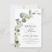 ブライダルシャワーグリーンユーカリ多肉植物 招待状 (正面)