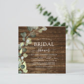 ブライダルシャワーグリーンユーカリ多肉植物 招待状 (スタンド正面)