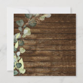 ブライダルシャワーグリーンユーカリ多肉植物 招待状 (裏面)