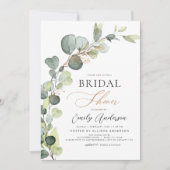 ブライダルシャワーグリーンユーカリ多肉植物 招待状 (正面)