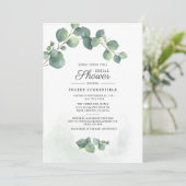 ブライダルシャワーグリーンユーカリ多肉植物 招待状 (スタンド正面)