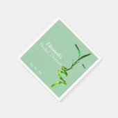 ブライダルシャワーグリーンラッキーバンブーパステルカスタム スタンダードカクテルナプキン (角)