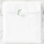 ブライダルシャワーグリーンリーサンキューフェイスステッカー ラウンドシール (バッグ)