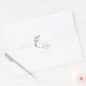 ブライダルシャワーグリーンリーサンキューフェイスステッカー ラウンドシール (封筒)