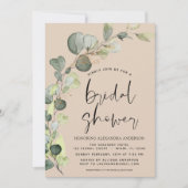 ブライダルシャワーグリーンリーユーカリプトゥステラコッタ 招待状 (正面)