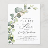 ブライダルシャワーグリーンリーユーカリ招待状 (正面)