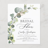 ブライダルシャワーグリーンリーユーカリ招待状 チラシ (正面)