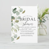 ブライダルシャワーグリーンリーユーカリ招待状 招待状 (スタンド正面)