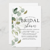 ブライダルシャワーグリーンリーユーカリ招待状 招待状 (正面/裏面)