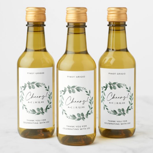 ブライダルシャワーグリーンリーリースウェディングシャワー ワインラベル (ボトル)