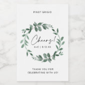 ブライダルシャワーグリーンリーリースウェディングシャワー ワインラベル (シングルラベル)