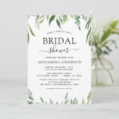 ブライダルシャワーグリーンリー植物水彩色 招待状 (スタンド正面)