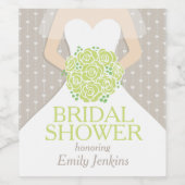 ブライダルシャワーグリーン名前をカスタムするワインラベル ワインラベル (シングルラベル)