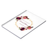ブライダルシャワーゲストブックフローラブルゴーニュホワイト ノートブック (左側)