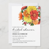 ブライダルシャワーゲルベラデイジーフローラ 招待状 (正面)