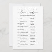ブライダルシャワーゲーパーソナライズされたムカントリーラブソング 招待状 (正面)