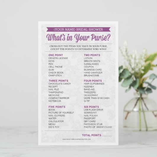 ブライダルシャワーゲーパーソナライズされたム/ /財布RAID (スタンド正面)