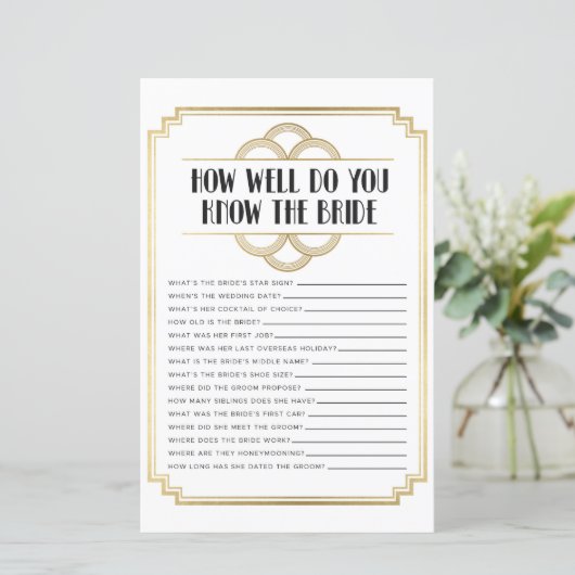 ブライダルシャワーゲームあなたがよく知っているアールデコ (スタンド正面)