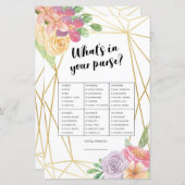 ブライダルシャワーゲームあなたの財布ゲームのピンク (正面/裏面)