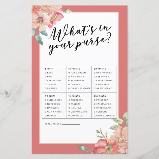 ブライダルシャワーゲームあなたの財布ゲームのピンク (正面)
