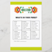 ブライダルシャワーゲームあなたの財布フェスタの中にあるものを (正面)