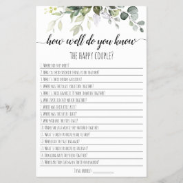 ブライダルシャワーゲームあなたはカップルをどれくらい良く知っている チラシ