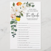 ブライダルシャワーゲームどうやって花嫁を知っているか (正面)