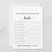 ブライダルシャワーゲームどうやって花嫁を知っているか 招待状 (正面)