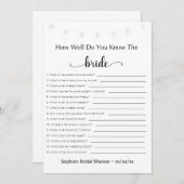 ブライダルシャワーゲームどうやって花嫁を知っているか 招待状 (正面/裏面)