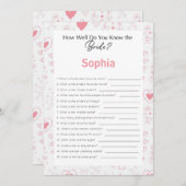 ブライダルシャワーゲームどうやって花嫁を知っているか 招待状 (正面/裏面)