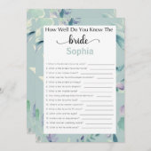 ブライダルシャワーゲームどうやって花嫁を知っているか 招待状 (正面/裏面)