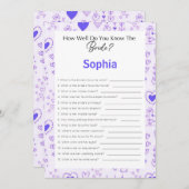 ブライダルシャワーゲームどうやって花嫁を知っているか 招待状 (正面/裏面)