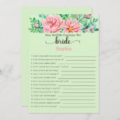 ブライダルシャワーゲームどうやって花嫁を知っているか 招待状 (正面/裏面)