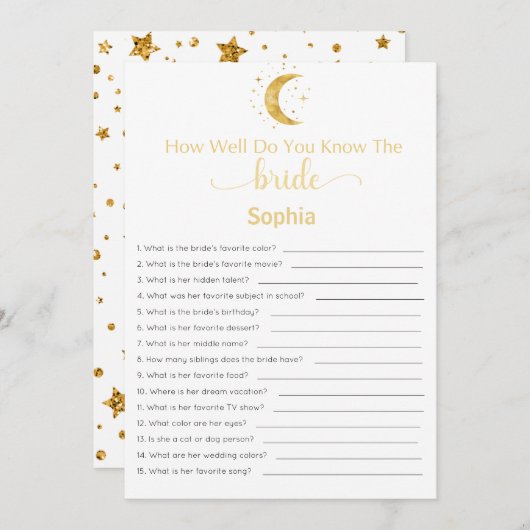 ブライダルシャワーゲームどうやって花嫁を知っているか 招待状 (正面/裏面)